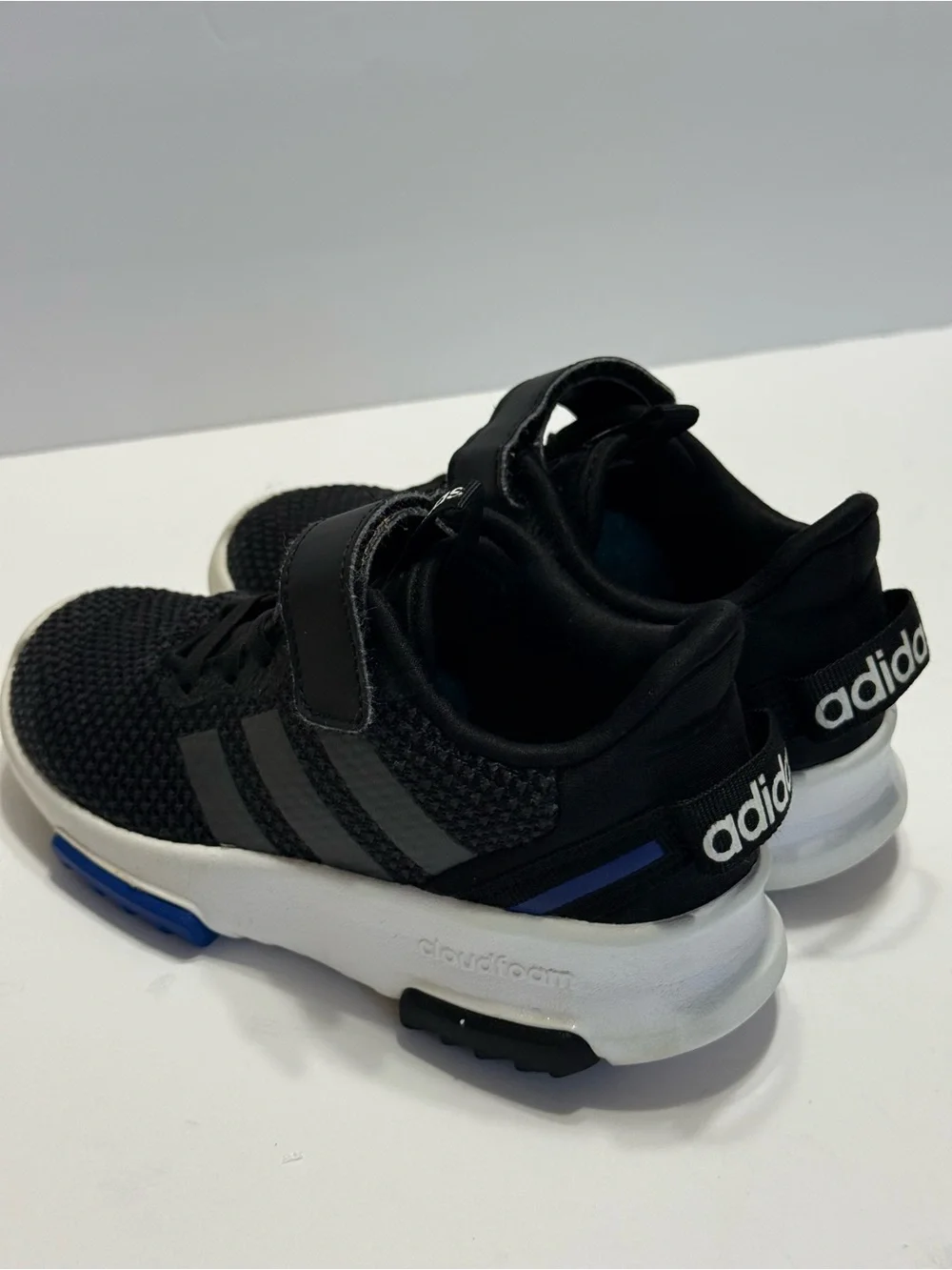 adidas Cloudform Black Mesh Sneakers with White Midsole Boy's Sz 11